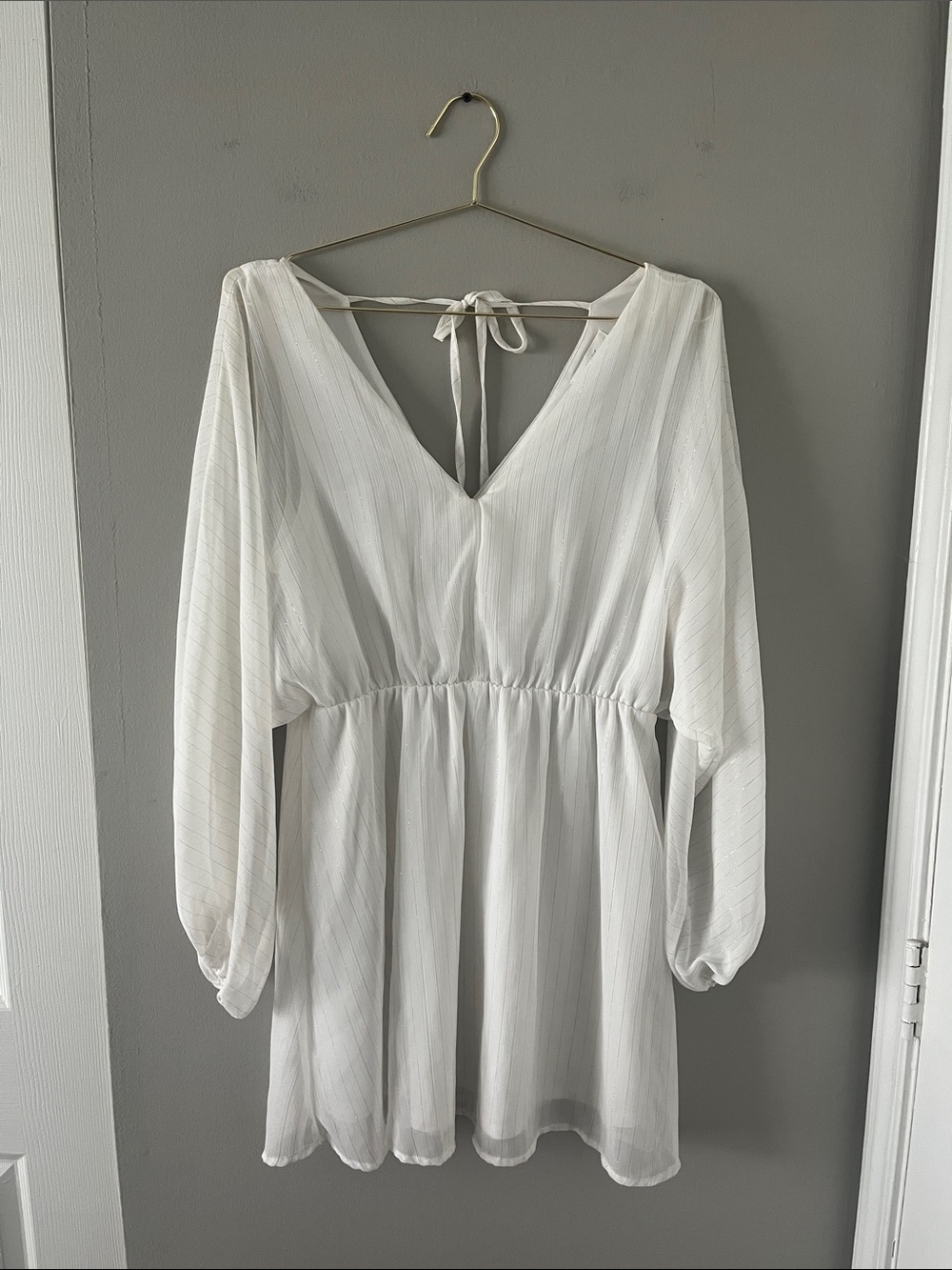 Peach Love California White Chiffon Dress